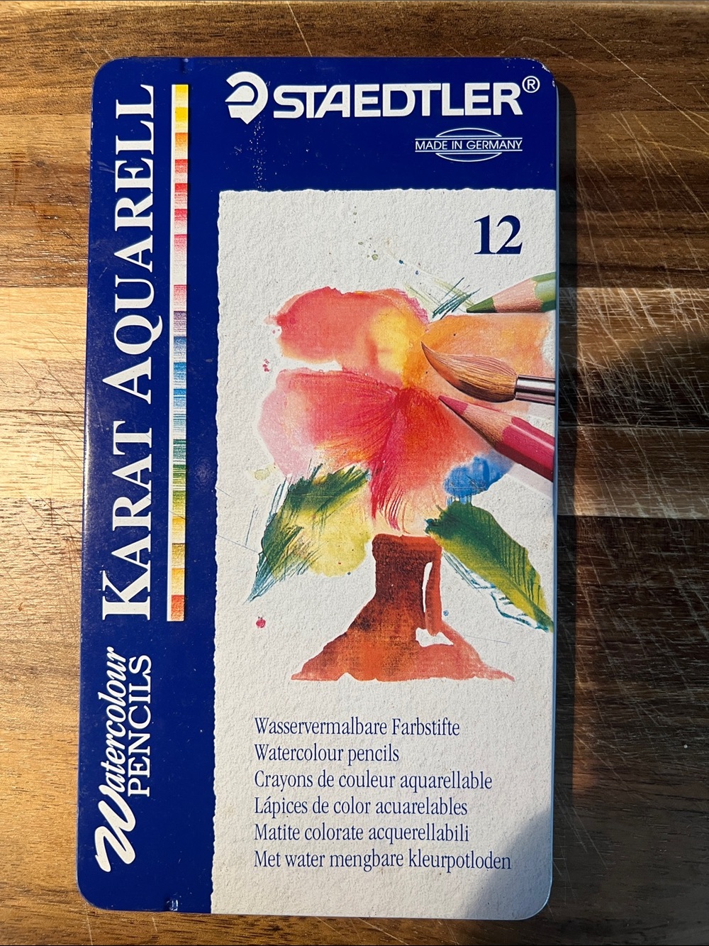 Staedtler Karat Aquarell Watercolour Pencils - Blue Tin, 12-Count